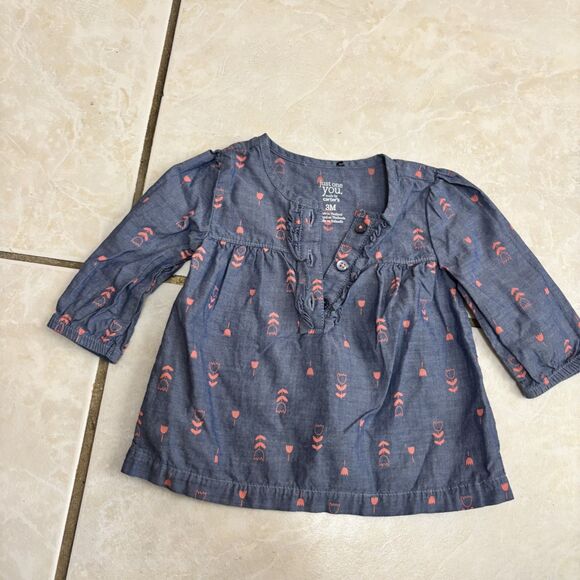 453. Carter's Long Sleeve Shirt Size 3 months - Picture 1 of 2